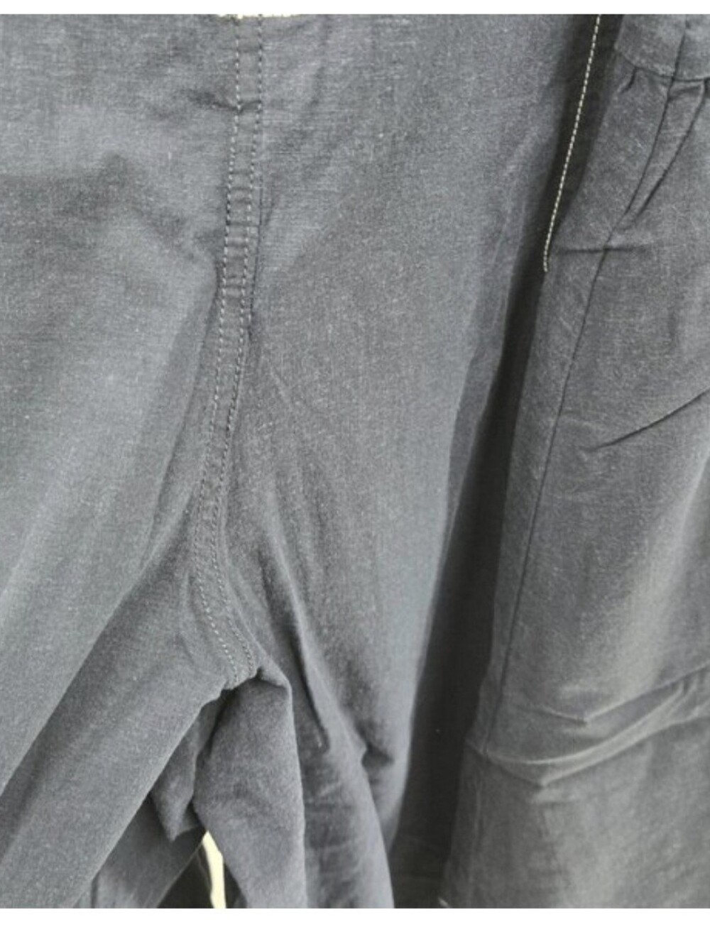 Anthropologie Navy Wide-Leg Cropped Pants with Contrast Stitching - Picture 7 of 10